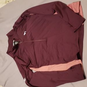 VS Pink maroon half zip pullover for running workouts L like new
